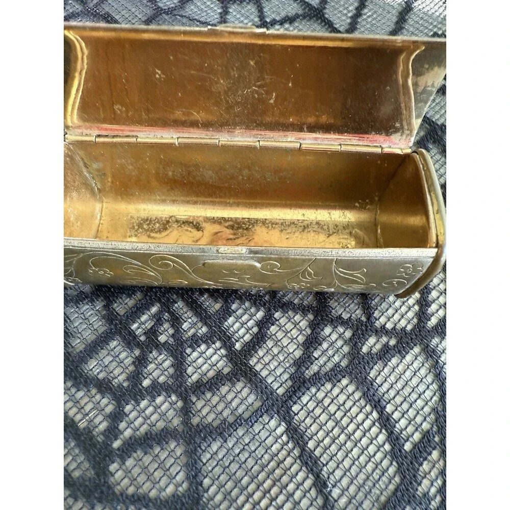 Lipstick Metal Case Gold Vintage - Picture 2 of 4